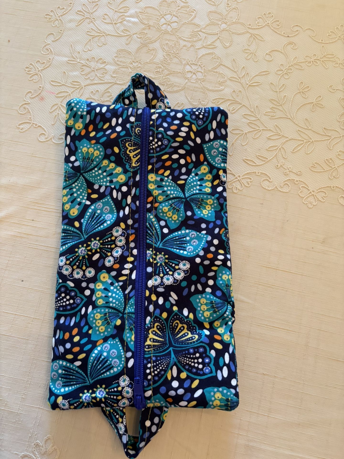 Double Sided Zippered Pencil/Phone/Makeup Bag
