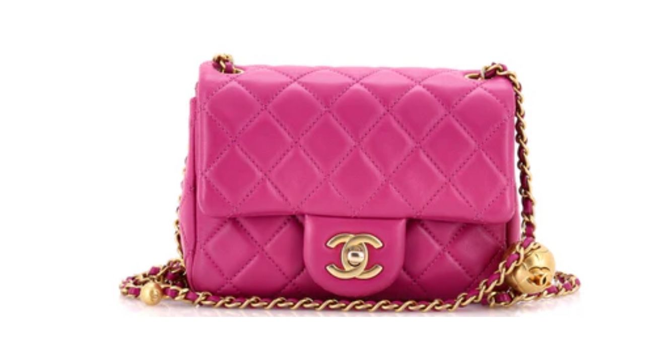Chanel Pearl Crush Square Flap Bag Quilted Lambskin Mini