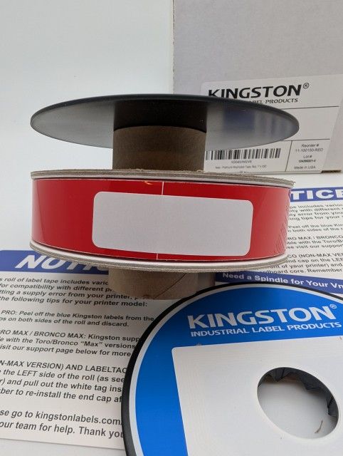 Kingston Premium Red Vinyl Label Tape 3" X 150' - 5 Year Outdoor Rated For DuraLabel, LabelTac, SafetyPro, VnM SignMaker & More