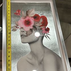 Large Floral Wall Art (pink And Red Flowers)