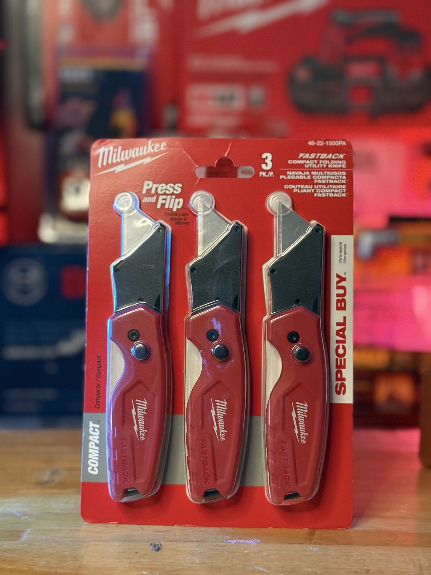 Milwaukee fastback compact knife 3 set / brand new