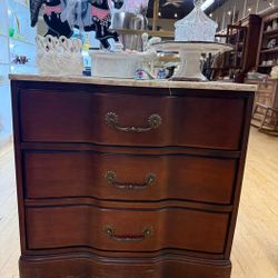 Vintage Marble-Top Serpentine Dresser / Chest of Drawers -FREE DELIVERY !