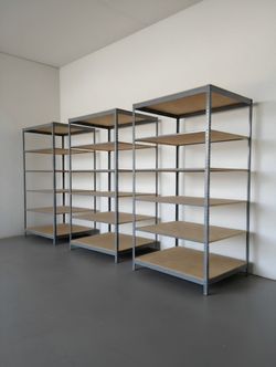 Industrial Racks 48 in W x 48 in D Used 6 Tier Storage Shelving Delivery Available