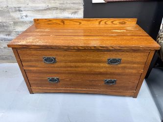 Arts & Crafts Mission Oak Vintage Craftsman Lowboy  Chest of Drawers