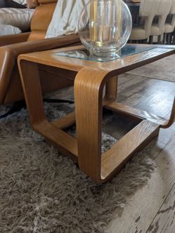 Wood and glass side table