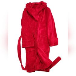 Vintage Charter Club Intimates Size Medium Red Fleece Plush Robe