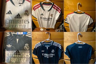 Real Madrid home & away jerseys small-XL only