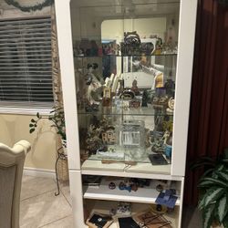 White China Cabinet Set- 2 Pieces