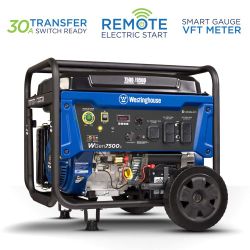 Brand New Westinghouse WGen7500c Remote Electric Start 9500 Starting / 7500 Running Watt Gasoline Single fuel Portable Generator