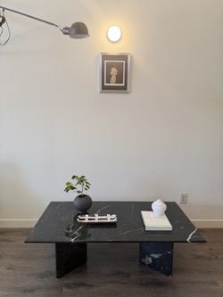 Vintage Italian black marble coffee table