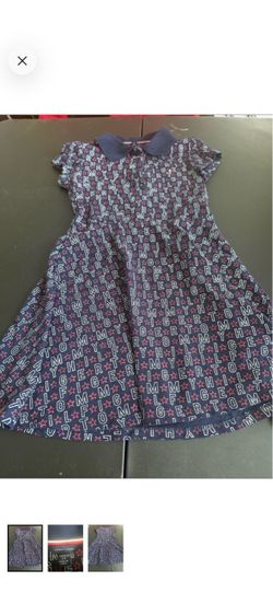 Tommy Hilfiger Navy Polo Collar Logo Print Dress with Red & White Accents