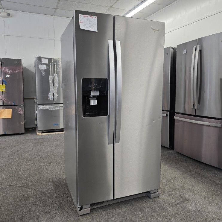 NEW Scratch & Dent 33 Inch Whirlpool Stainless Refrigerator, 90 Day Warranty Guarantee 