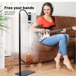 192) Tablet Stand, Adjustable Tablet Floor Stand Metal Tablet Holder with Flexible Gooseneck, Compatible with iPad, Kindle, and Cell Phones (4.7''-13'