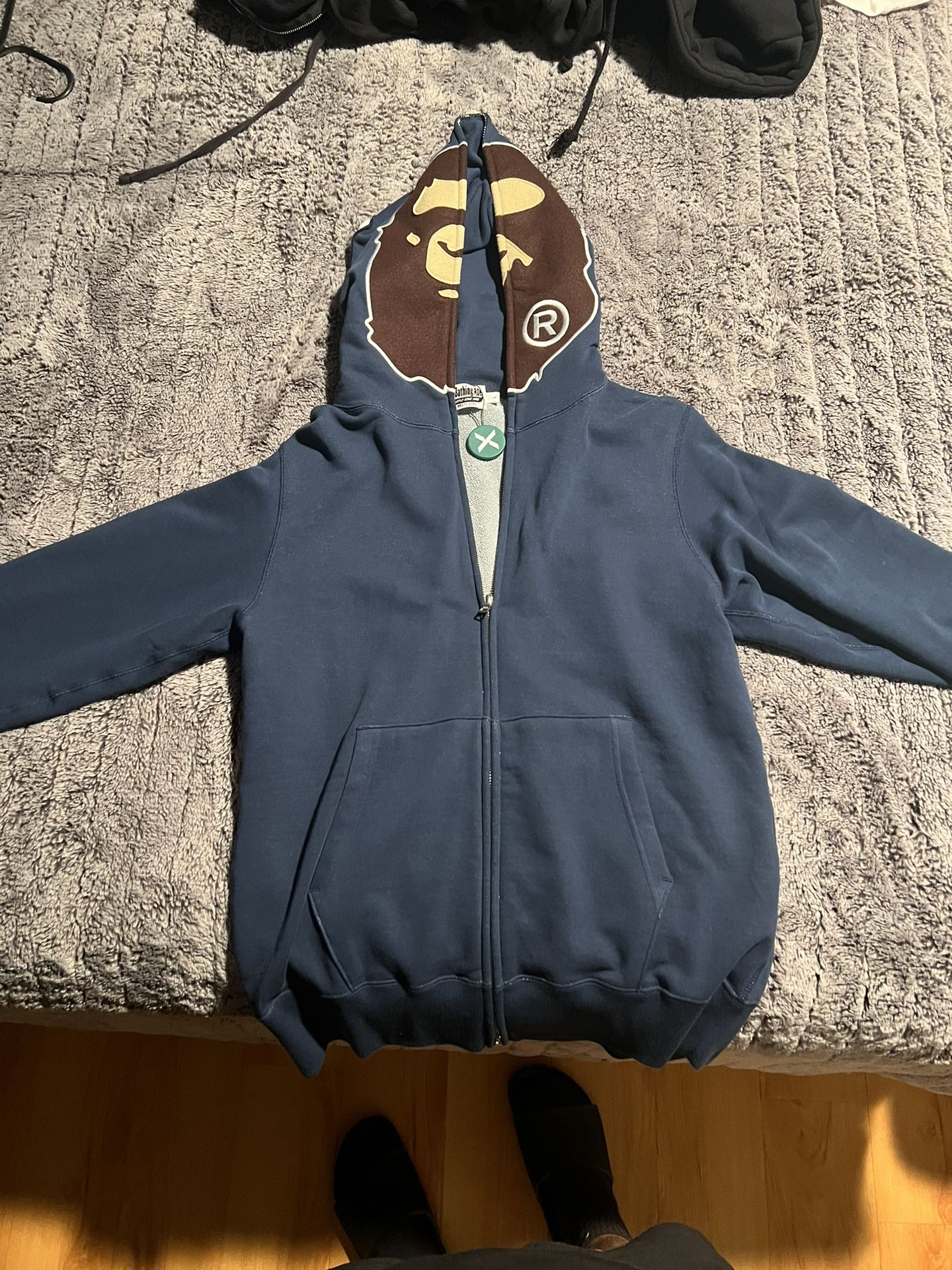 BAPE overdye 2nd ape full zip hoodie navy