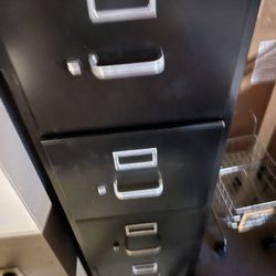 4 Drawer Black File Cabinet 