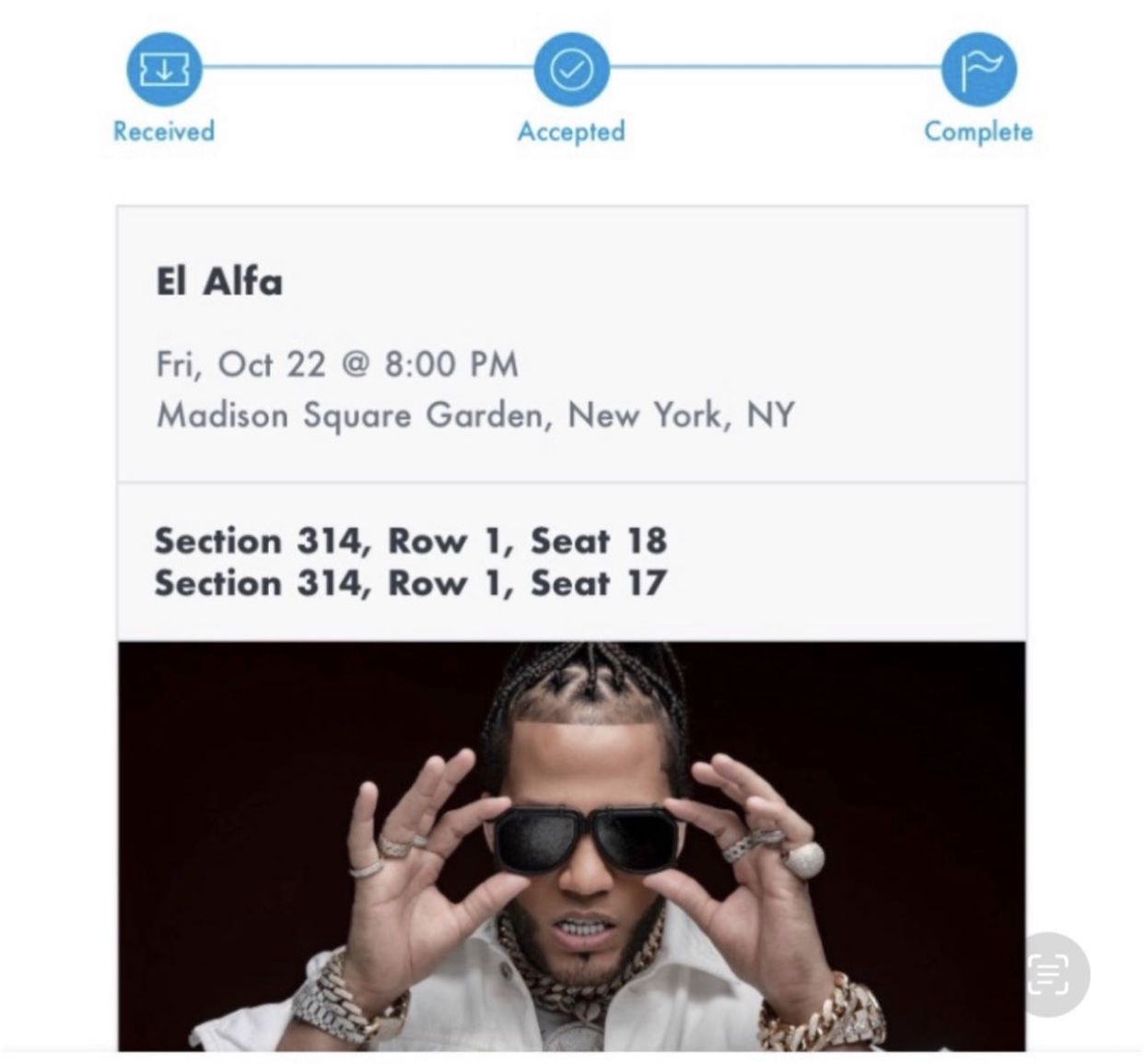 El Alfa Tickets - MSG 