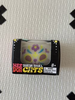 Rare Schylling NeeDoh Purple Sugar Skull Cat Squishy - NWT