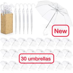 🌧️ Clear Transparent Umbrella Set -30 Qty– Stylish & Brand New! 🌧️