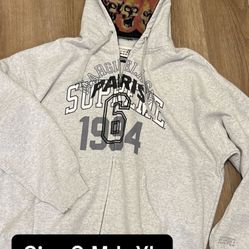 Supreme Mason Mariela Hoodie Zip Up Grey Gray 