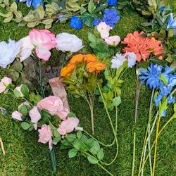 Assortment Of Artificial/faux Flowers. For Interior Decorating, Party Planning