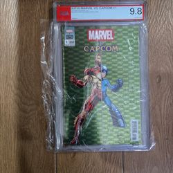 KITH MARVEL VS. CAPCOM #1 2025 IRON MAN VS MEGA MAN GREEN VARIANT PSA 9.8