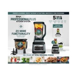 NINJA Professional Plus Kitchen System with Auto-iQ and 72oz Total Crushing Blender Pitcher (Model: BN800)