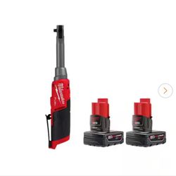 M12 FUEL 12V Lithium-Ion 3/8 in. Brushless Cordless Ratchet Extended Reach High Speed & 3.0 Ah Battery Pack (2-Pack)