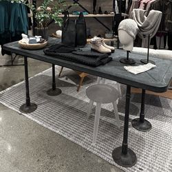 Free! Vintage Stone Table With Metal Base