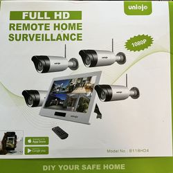 Wireless WiFi Security Camera System (4Pcs), 1080P with 10.1 inches Touch screen