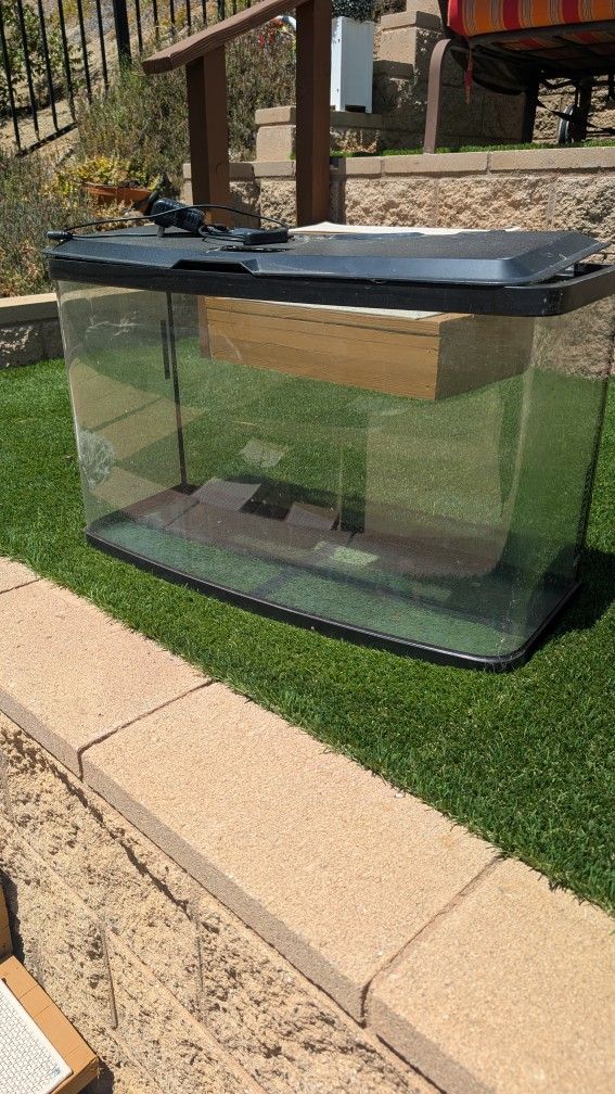 Aquarium Fish Tank /w Lid & Led Lights