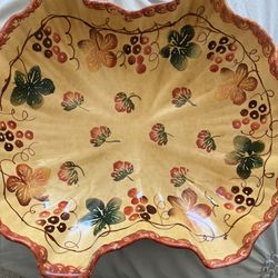 Italian Handmade Bowl L13” W 12”