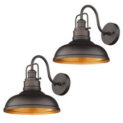 Zeyu 016-1B-2PK ORB Gooseneck Wall Lights 2 Pack 11in Oil Rubbed Bronze NEW