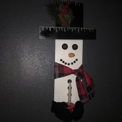 Snowman With Candle Light Wall Decor