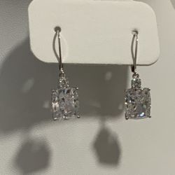 925 sterling  cz dangle drop earrings Cocktail Sparkling ✨