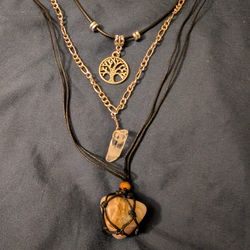 Beautiful Necklace With A Tangerine Quartz