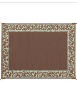NEW IN BOX Shop Stylish Camping 9 ft. x 12 ft. Classical Brown/Beige Polypropylene Reversible Outdoor Camping RV Mat