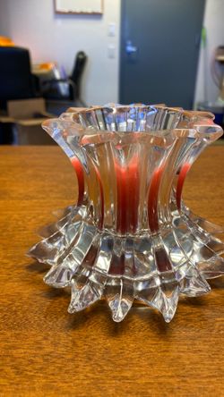 Crystal/glass sunburst candle holder