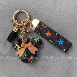 Beautiful Luxury Leather Mickey Keychain