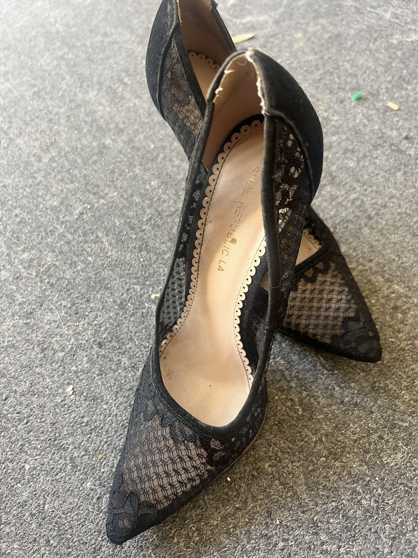 Lace High Heels Black