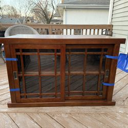 ARHAUS SPENCER 48" BOOKCASE WITH GLASS DOORS IN MILL PINE BROWN