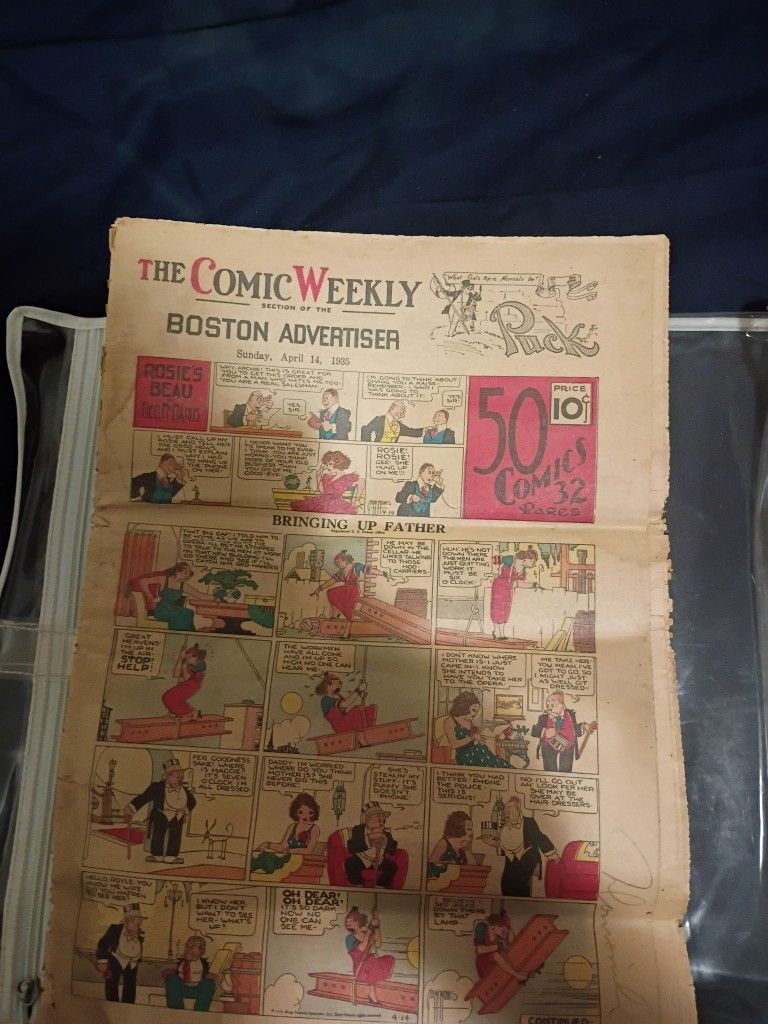 April 14, 1935 Original Weekly Comic Edition Of  the Boston Advisor Full Newspaper 