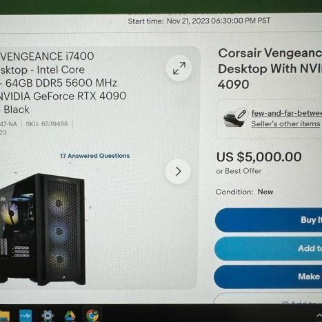 NEW Corsair VENGEANCE Tower ICE Cooling, NVIDIA GeForce RTX 4090 FOUNDER'S, MSI MB, DDR5 RGB 168GB RAM, I9 13TH****WITH UPTO12MONTH No Gimick Warranty