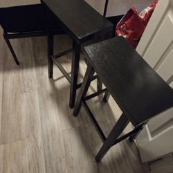 Two Black Bar Stools/island Chairs