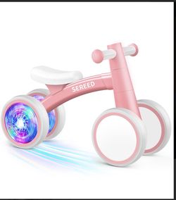 SEREED Baby Balance Bike Pink with LED Wheels