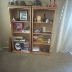 Solid Oak Book Shelves (2)