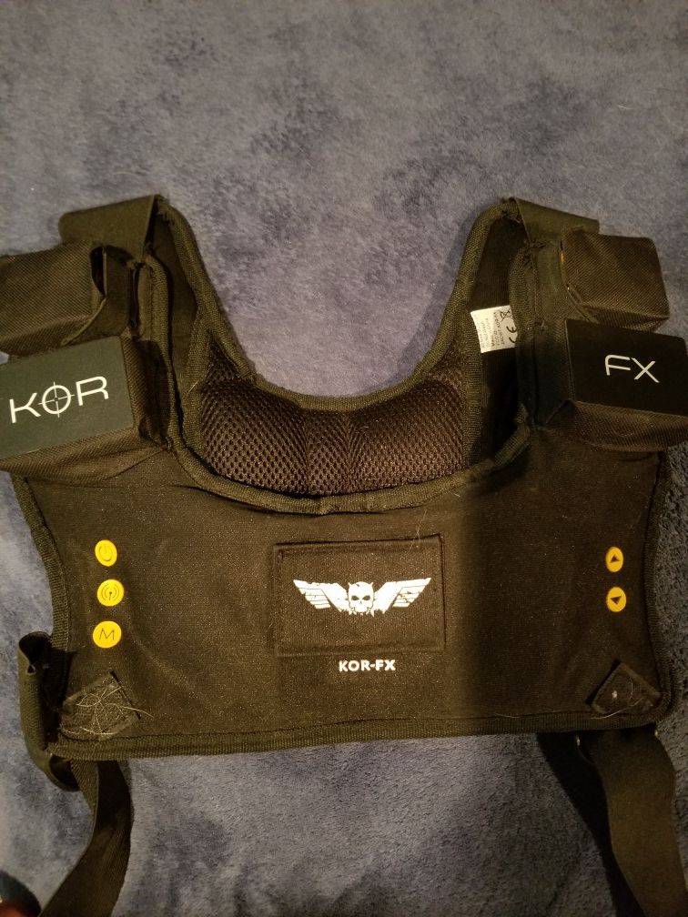 Kor FX haptic feedback gaming vest. Feel the gunshots and explosions in your game!
