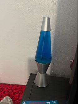 Blue and yellow lava lamp