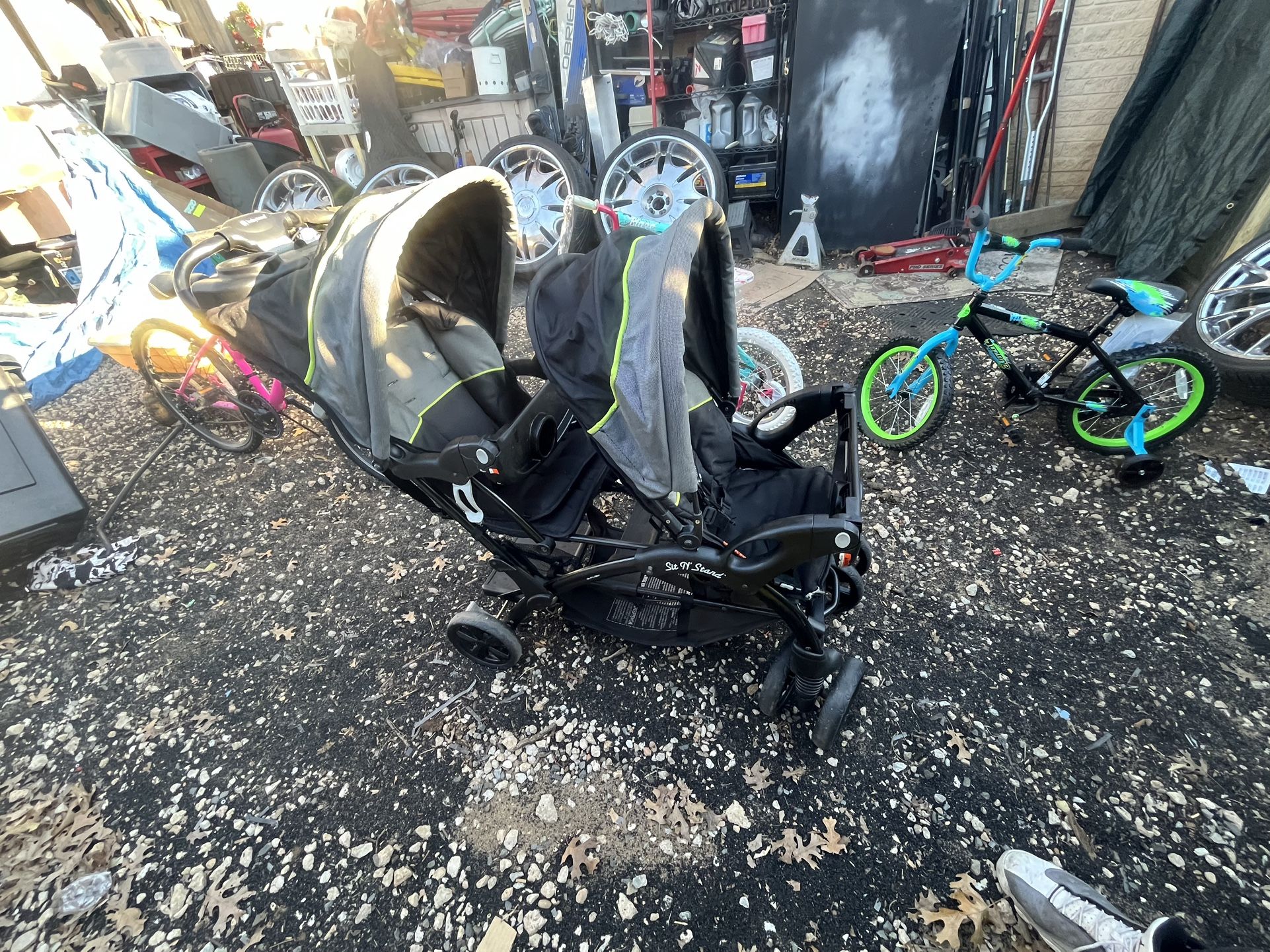 Baby Trend Sit N' Stand Double Stroller - Pistachio