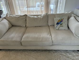 Cream Couch Set With ottoman