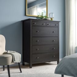 Beautiful IKEA Hemnes Black-Brown 6 Drawer Dresser